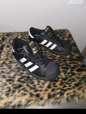 adidas Kids' Black & White Superstar Sneakers
